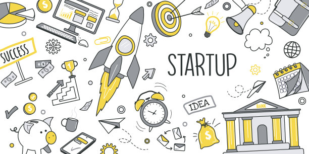 横幅设计的启动概念图片下载