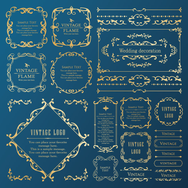 时尚的框架。设计模板。一副华丽的额头。图片下载