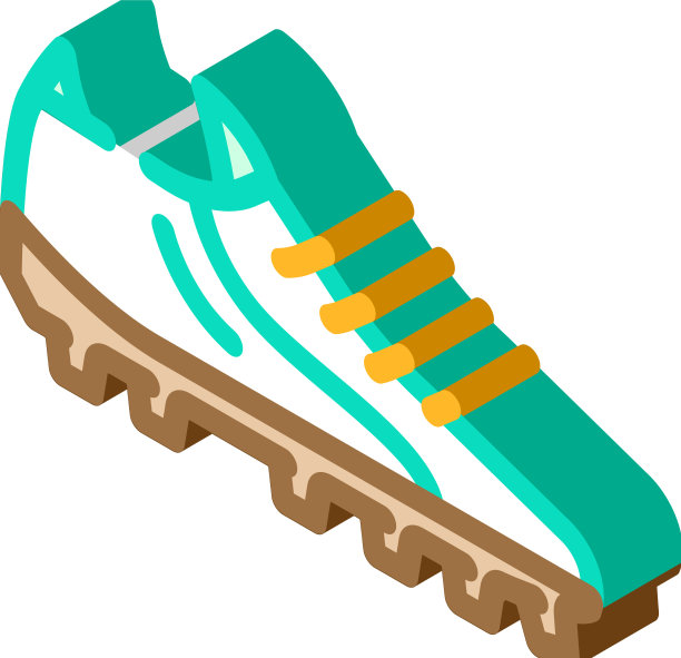 靴子足球运动员鞋类等距图标图片下载