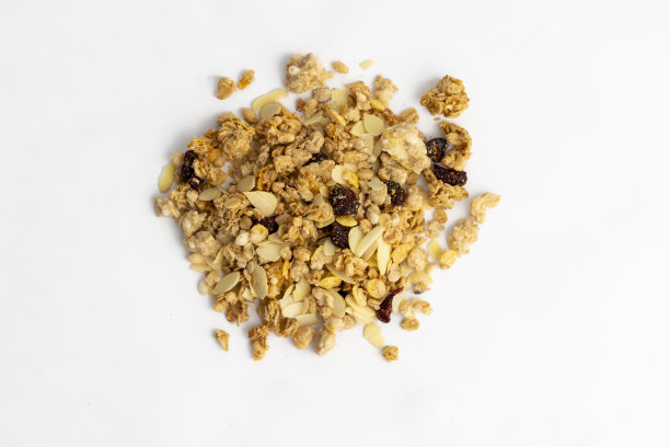 健康早餐，牛奶什锦和浆果照片图片下载