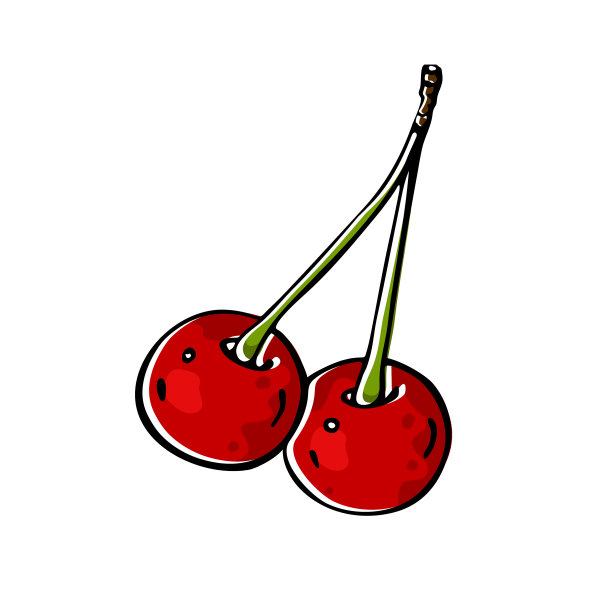 白底两颗红樱桃图片下载