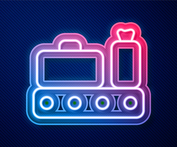 发光的霓虹灯线机场传送带图片下载