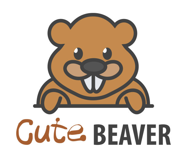 Logo模板与可爱好奇的海狸Logo图片下载