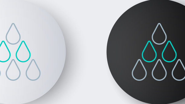 线条水滴图标孤立的灰色背景图片下载