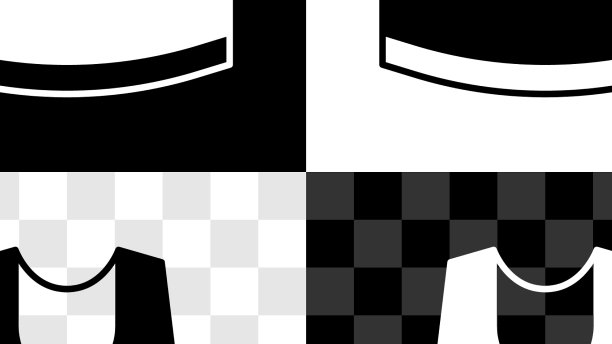 设置汗衫图标孤立在黑色和白色图片下载