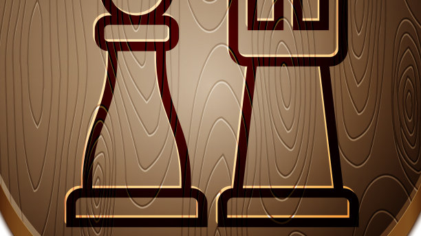 棕色线象棋图标孤立在白色背景图片下载