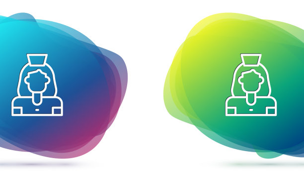 设置线清洁女工服务图标隔离图片下载