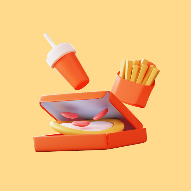 快餐3d渲染集。图片下载