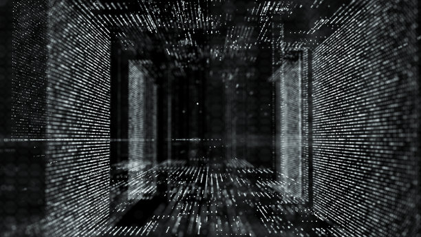 抽象的线框图隧道。蓝色的虫洞。3 d网格门户。未来的幻想漏斗。3 d渲染。图片下载