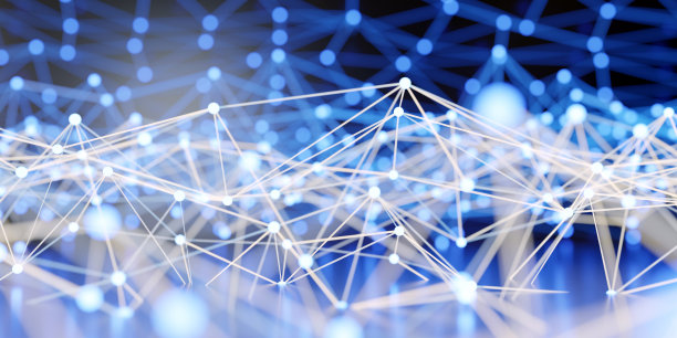 抽象的几何背景。点和线连接。数字技术丛结构。图片下载