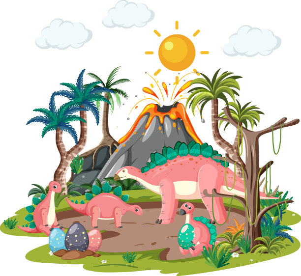 恐龙在森林里与世隔绝图片下载