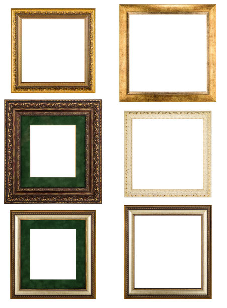 收藏各种古色古香的白底画框图片下载