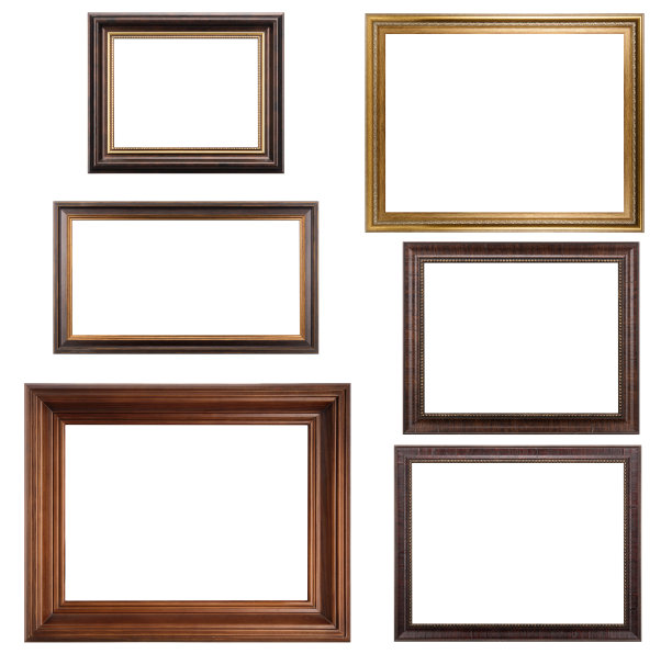 收藏各种古色古香的白底画框图片下载