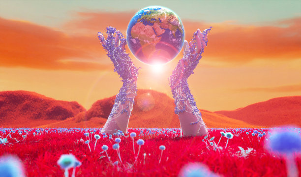 石头手中的厄斯，3d渲染图片下载