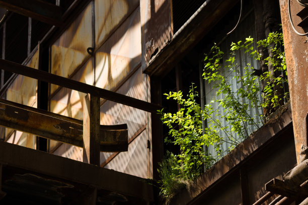 捷克共和国奥斯特拉瓦Dolni Vitkovice工业区的废弃建筑图片下载