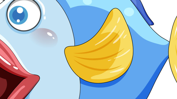 大嘴唇的卡通鱼图片下载