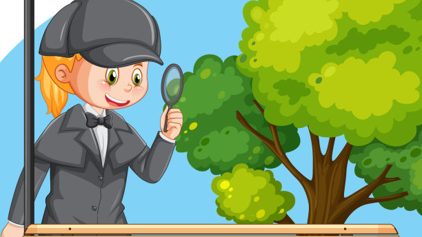 用放大镜寻找线索的侦探图片下载