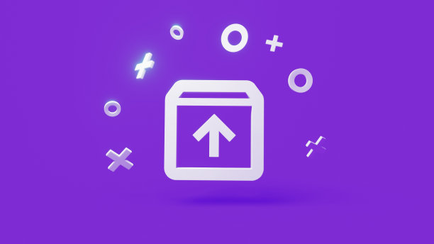 上传一个简单的4k紫色背景的3d图标图片下载