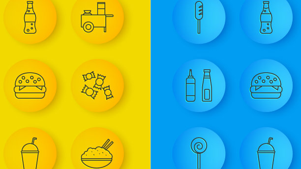 设定线棒棒糖酱瓶汉堡饭图片下载