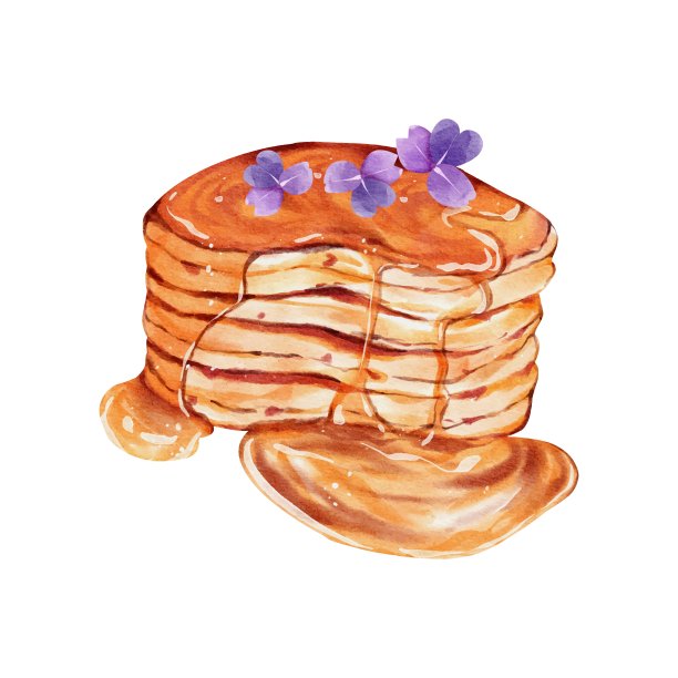 水彩煎饼矢量设计图片下载
