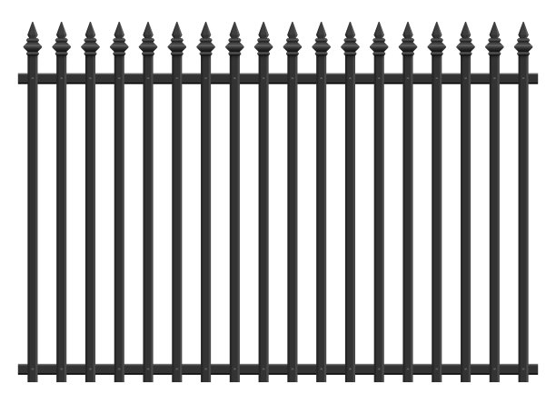 现实钢栅栏矢量插图孤立在白色图片下载