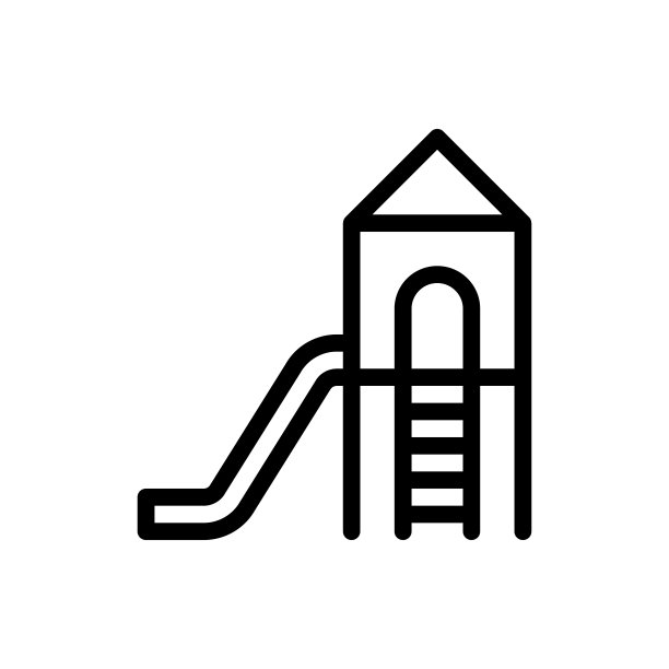 游乐场幻灯片矢量轮廓图标。EPS 10文件公园和自然符号图片下载