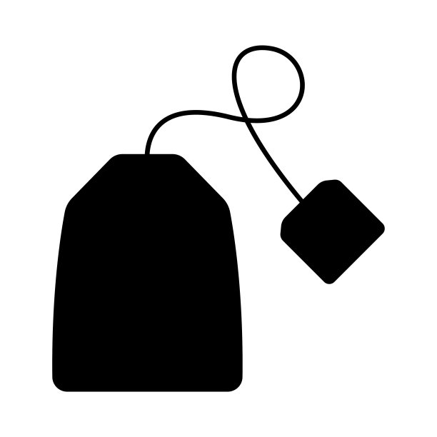 茶包图标。黑色的轮廓。正面的看法。矢量简单的平面图形插图。孤立的物体在白色背景上。隔离。图片下载