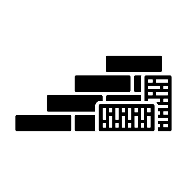 砖图标。砖墙。黑色的轮廓。正面的看法。矢量简单的平面图形插图。孤立的物体在白色背景上。隔离。图片下载