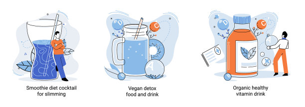 有机维生素饮料作为健康的饮食鸡尾酒图片下载
