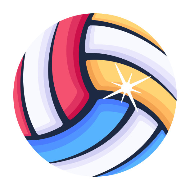 排球平面图标矢量设计图片下载