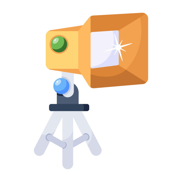 工作室灯光、聚光灯的平面图标设计图片下载