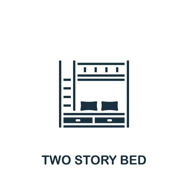 你的单层床图标单色简单的内部图片下载