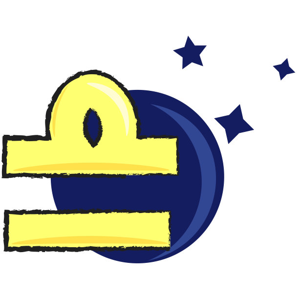 天秤座与月亮和星星的图解图片下载