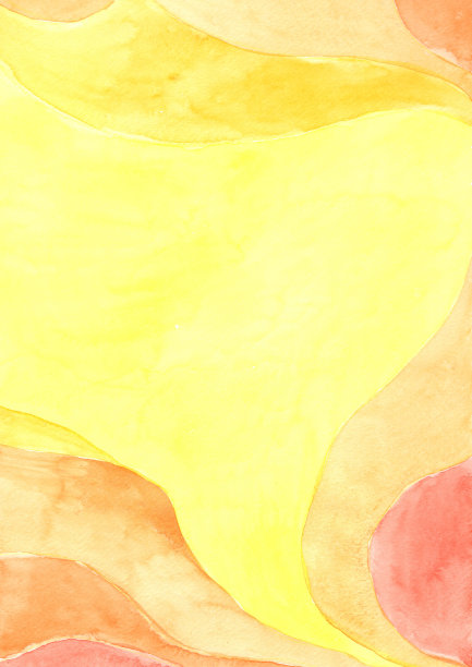 黄色和橙色水彩底色装饰秋夏季节。图片下载