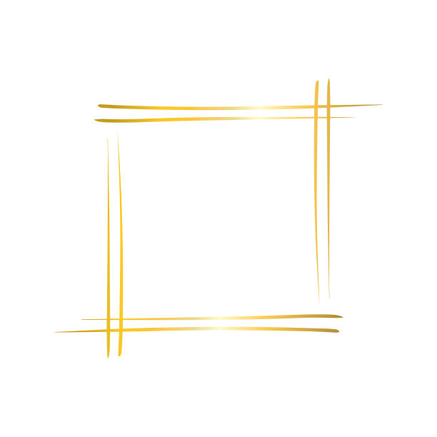 黄金框架。漂亮简单的金色设计。复古风格的装饰边界，孤立在白色背景。装饰优雅的艺术品。空拷贝空间装饰，照片，横幅。矢量插图。图片下载