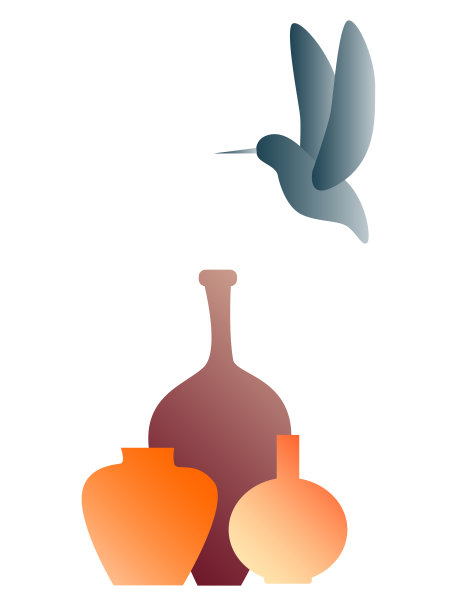渐变纹理花瓶剪影极简复古简单图标图案背景设计图片下载