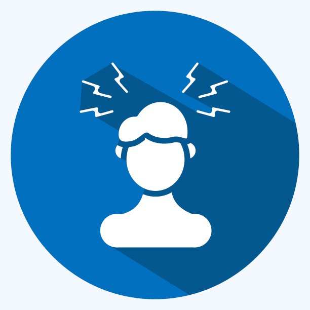 图标头痛。适合流感标志。长长的阴影风格。简单的设计可编辑。设计模板向量。简单的说明图片下载