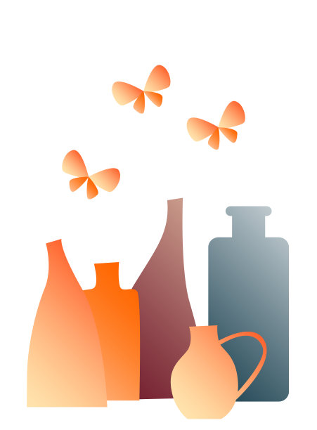 渐变纹理花瓶剪影极简复古简单图标图案背景设计图片下载