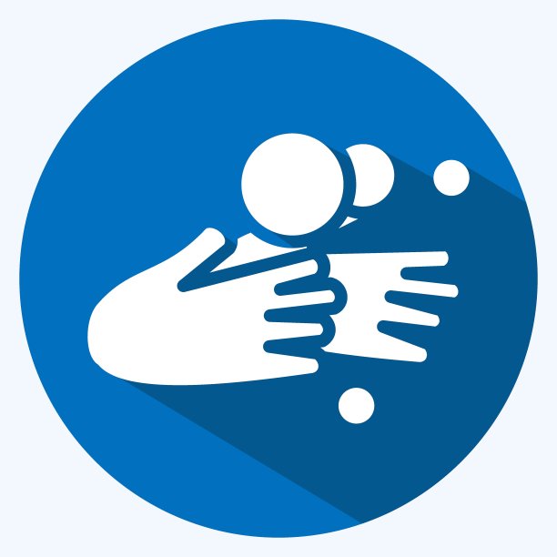 图标洗手。适合流感标志。长长的阴影风格。简单的设计可编辑。设计模板向量。简单的说明图片下载