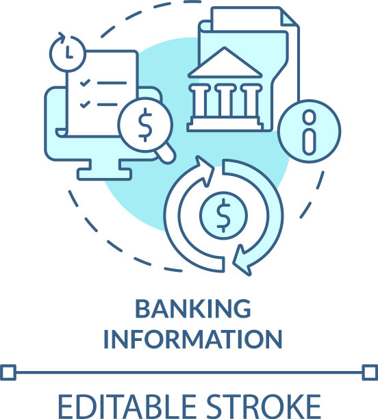 银行信息蓝绿色概念图标图片下载