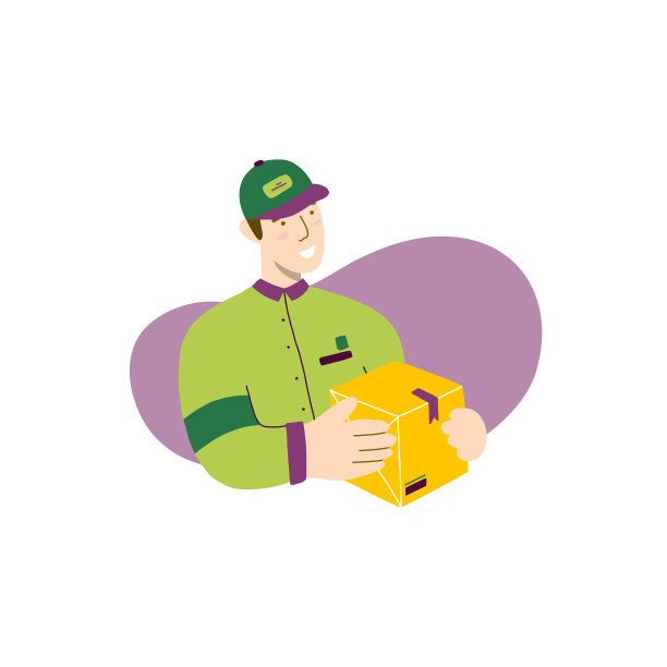 拿着包裹的快递员图片下载