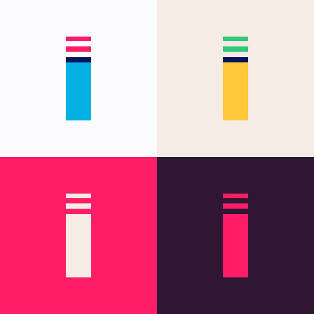 我字母标志套由重叠线条构成图片下载