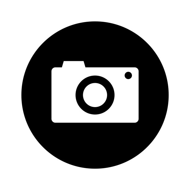 相机图标与黑色圈图片下载
