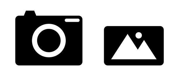 相机和照片剪影图标设置图片下载