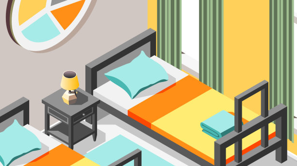 旅社房间等距构成图片下载