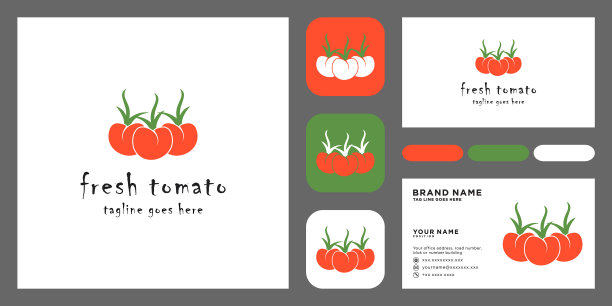 极简番茄标志设计现代设计图片下载