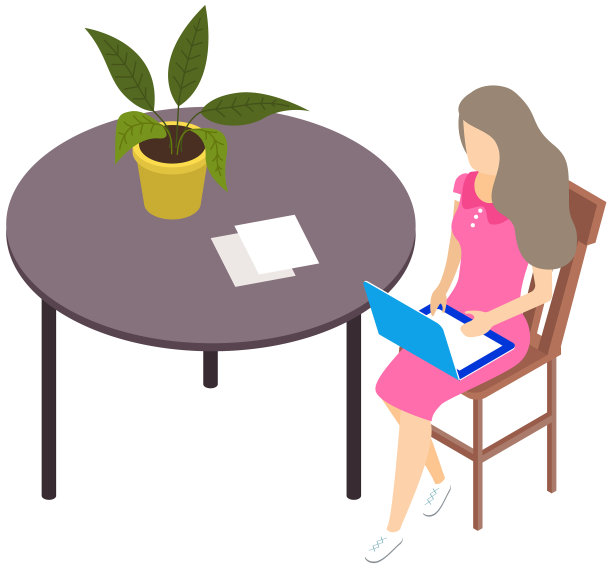 妇女坐在家里或办公室的桌子和图片下载