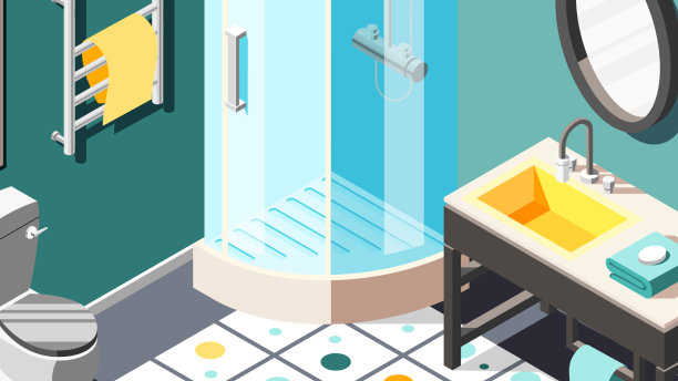 宿舍盥洗室等距构成图片下载