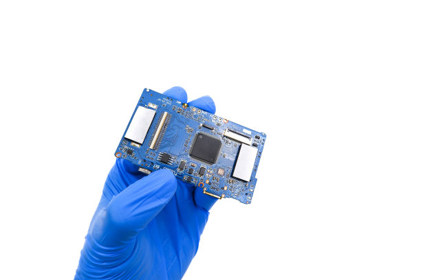 电子线路板在技术人员手中图片下载