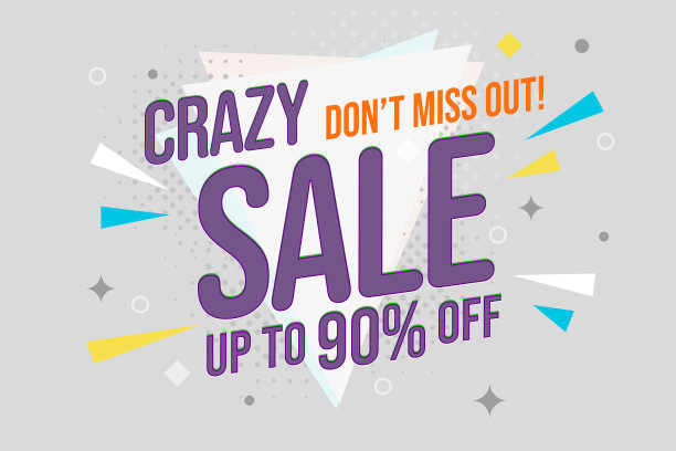 销售横幅与疯狂的折扣图片下载